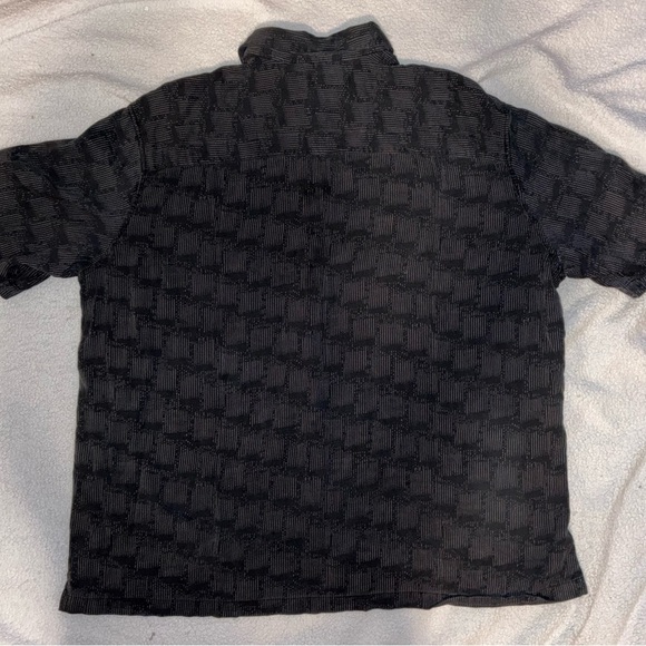 2/$35 AXCESS 100% Silk Short Sleeve Button Up Shirt Black Lightweight Men's XXL - Picture 6 of 6